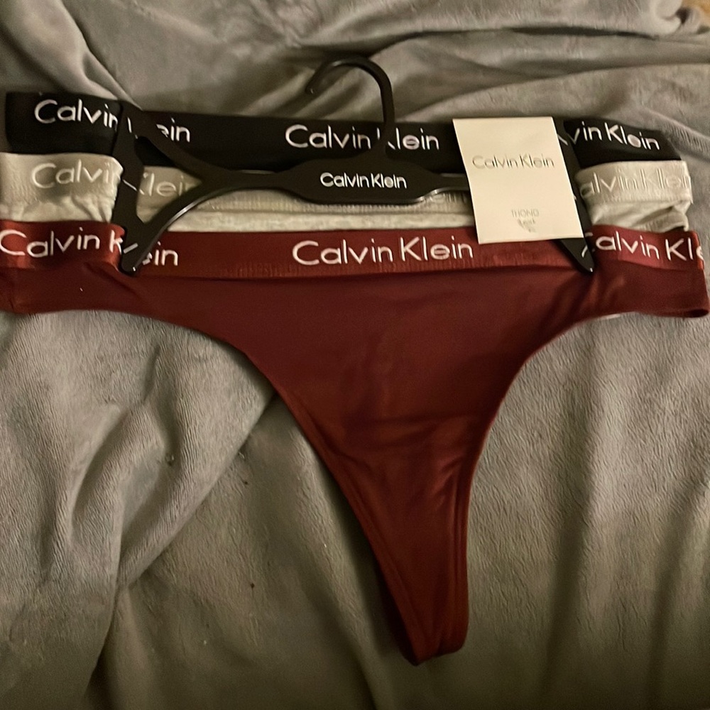 Calvin Klein 3 piece cotton thongs size M